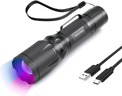 Linterna luz negra 365/395 nm modo dual UV portátil