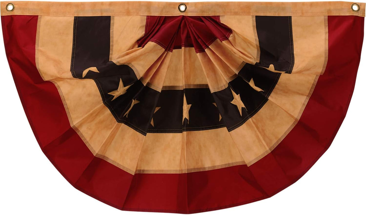 Bandera plisada nailon 1.5x3ft rayas patrióticas estrellas