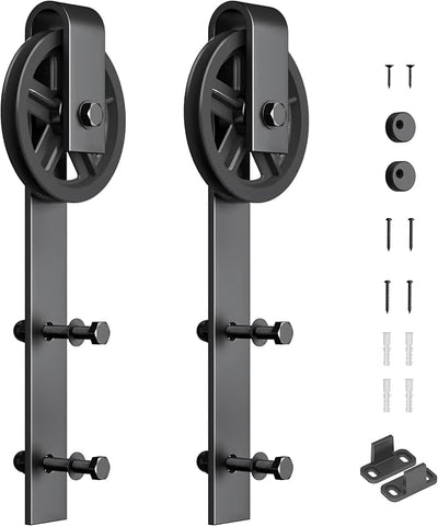 Rodillo puerta granero rueda negra para riel 1/4"