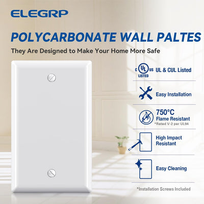 Placa pared dispositivo blanco 4.5x2.75 cubierta termoplástico