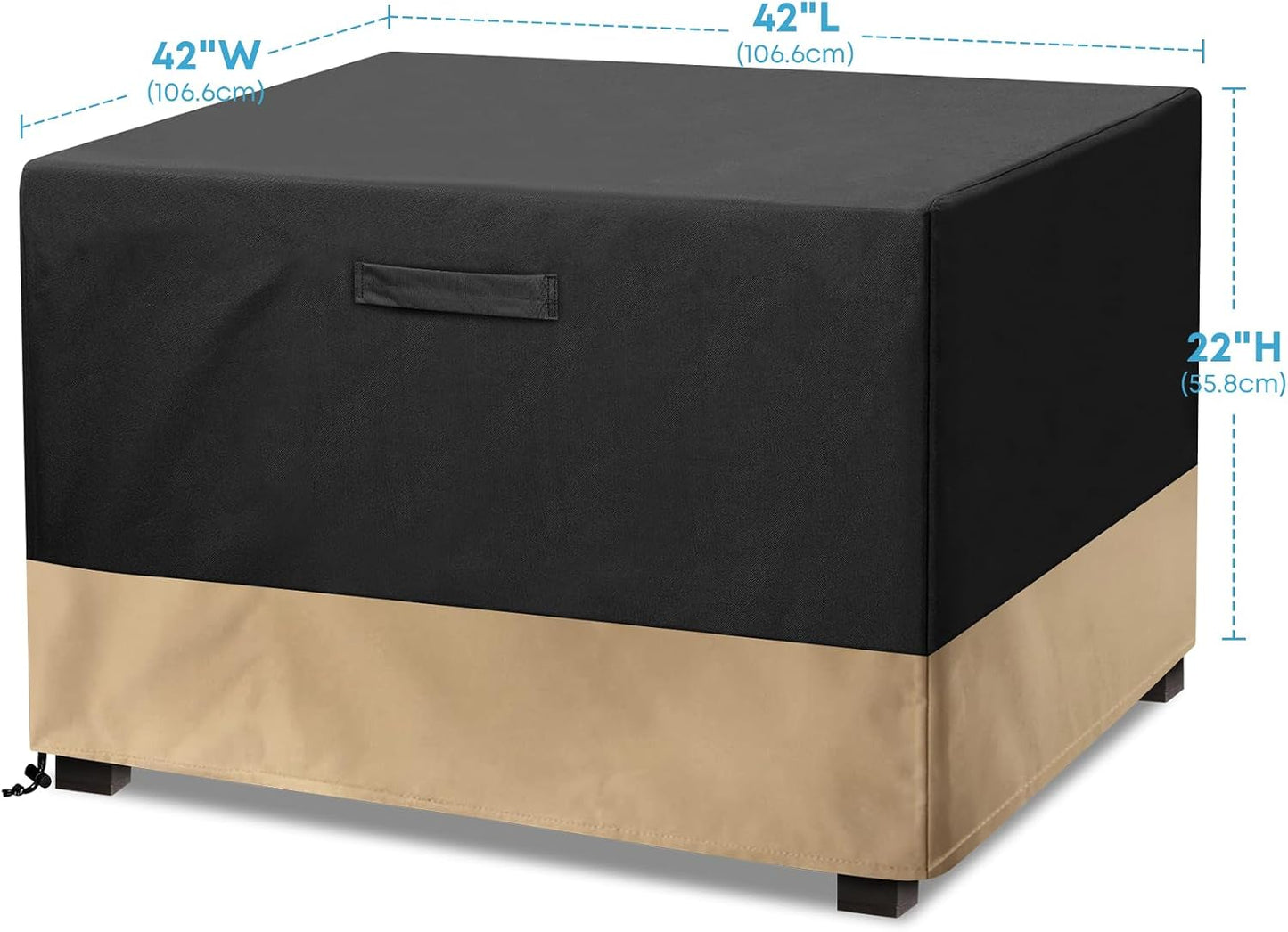 Cubierta cuadrada para hoguera 42pulg impermeable negro