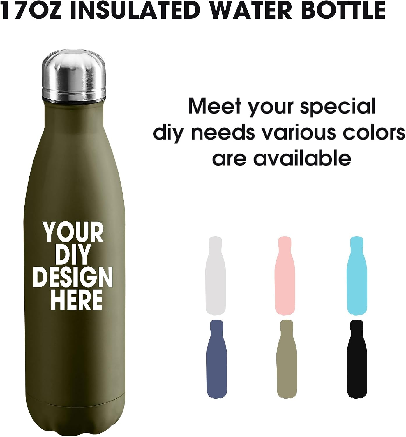 Botella agua acero inox 17oz doble pared deporte