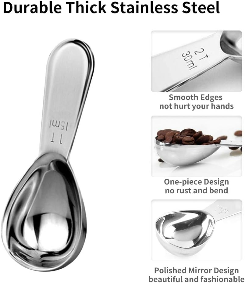 Juego 2 Cucharas Acero Inox Medidor Té y Azúcar