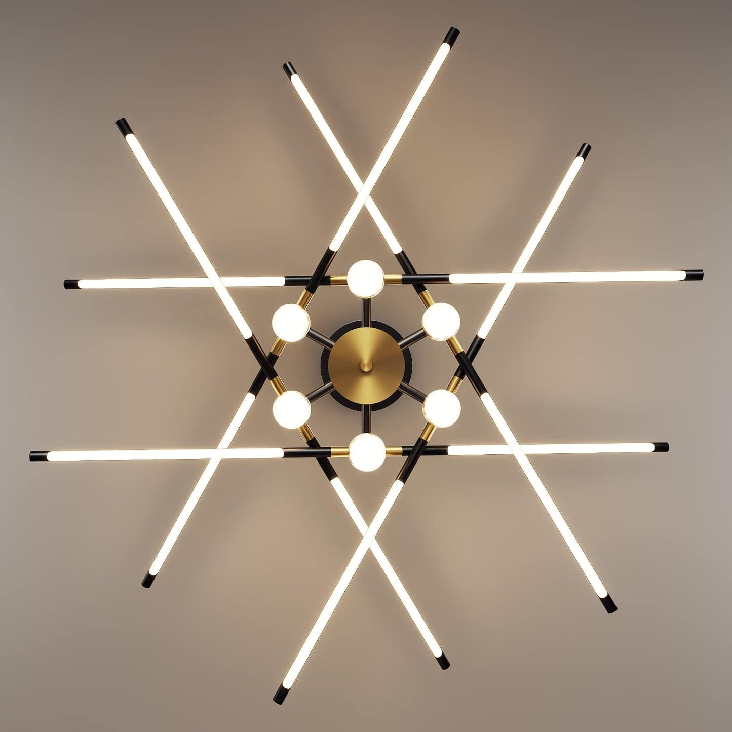 Lámpara techo LED regulable semiempotrada negra y dorada
