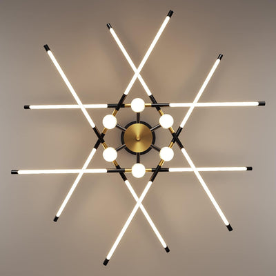 Lámpara techo LED regulable semiempotrada negra y dorada