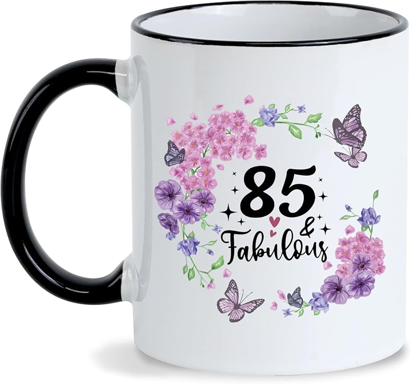 Taza cumpleaños 85 para mujer 11oz fabulosa