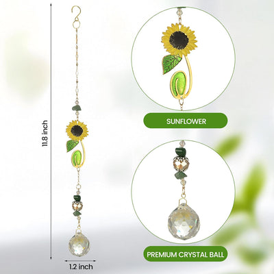 Atrapasoles colgante cristal decoración hogar girasol