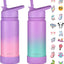 Botella agua acero inox 16oz para niños set 2