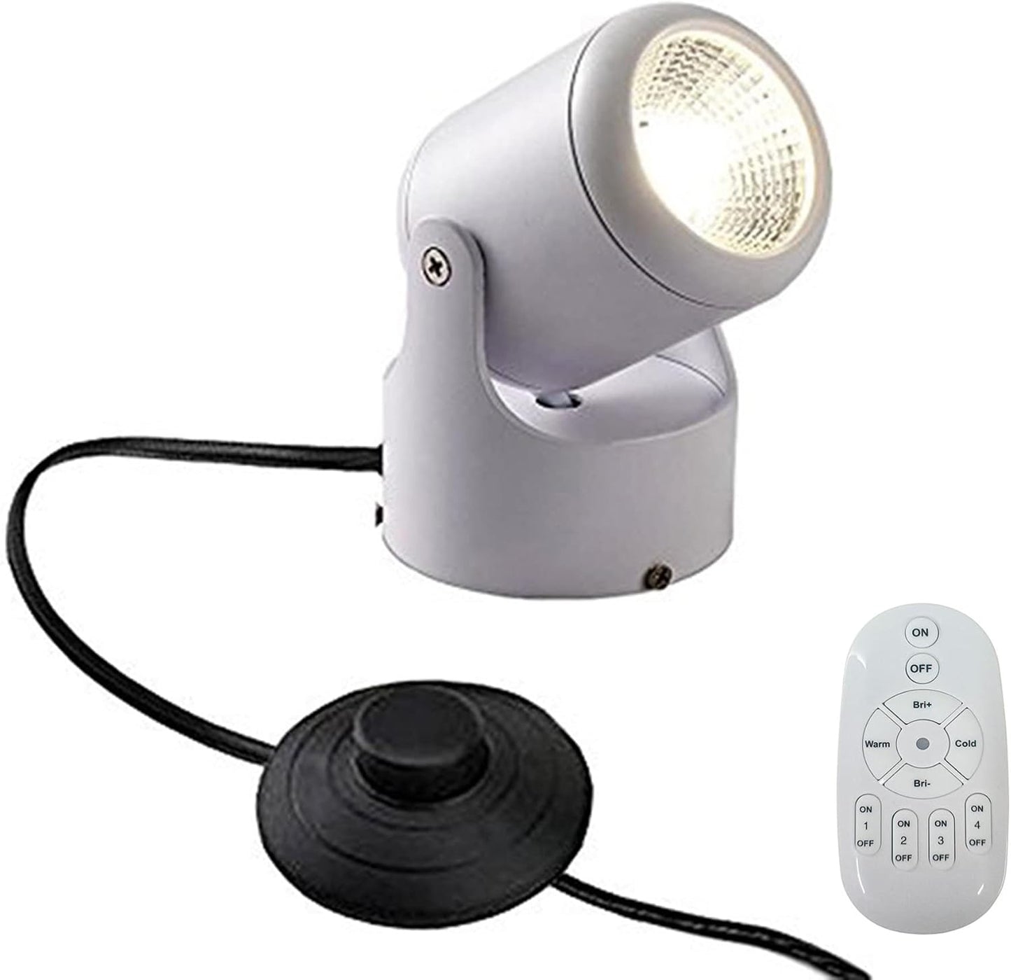 Pedal LED negro control remoto sala estar