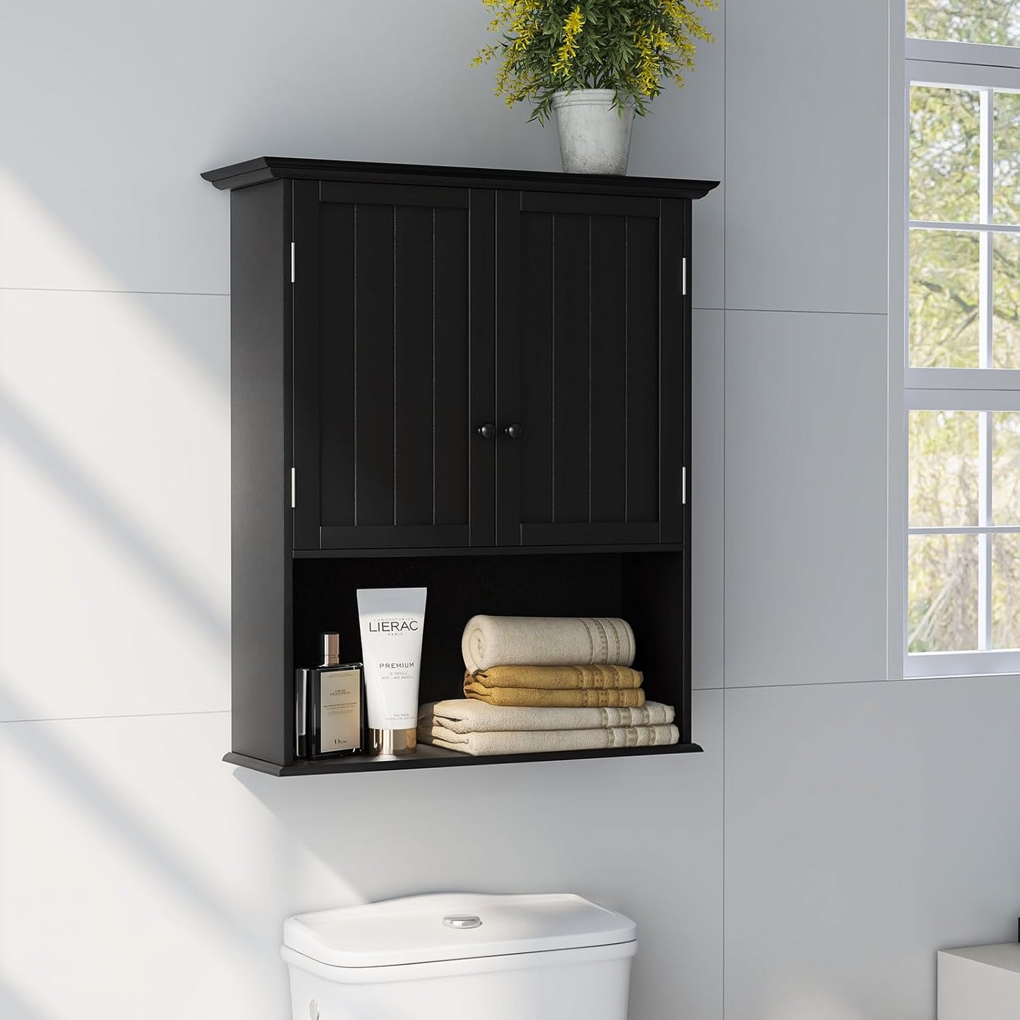 Organiz. baño armario 2 puertas estante ajustable