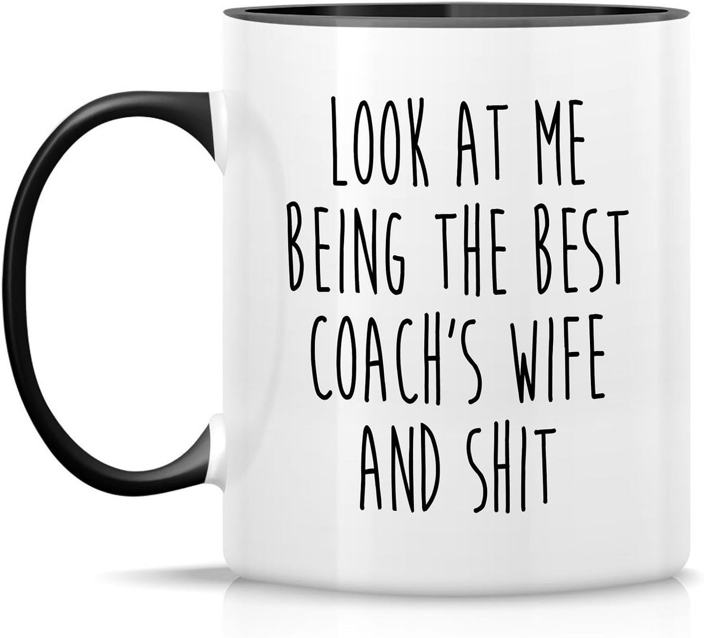 Taza humorística para esposa entrenador 11oz cerámica