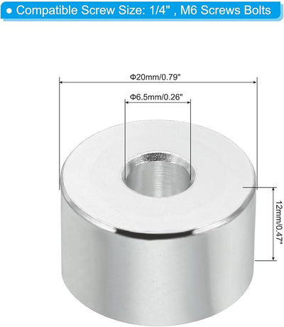Espaciadores aluminio M6 redondo 5 pzas 0.256pulg