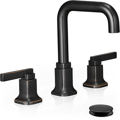 Grifo baño 3 agujeros bronce aceitado giratorio 360° 4-8pulg