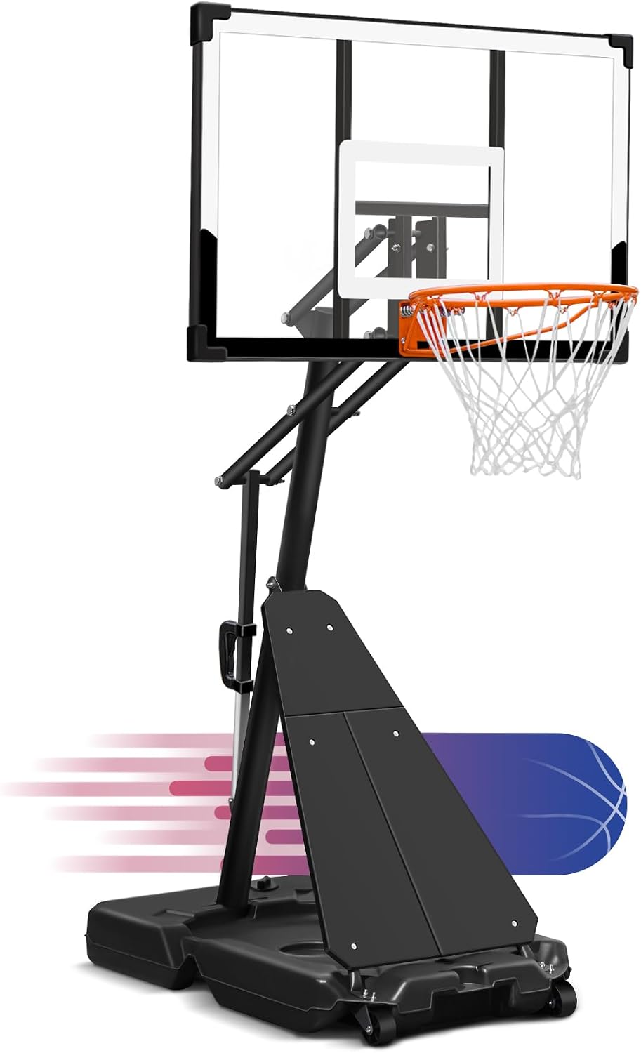 Porta baloncesto 44pulg base ajustable 4.9-10ft