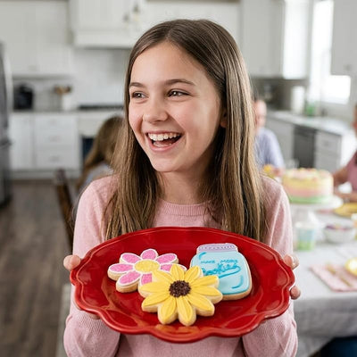 Cortadores galletas flores set 3 pzas fabricado EE.UU.