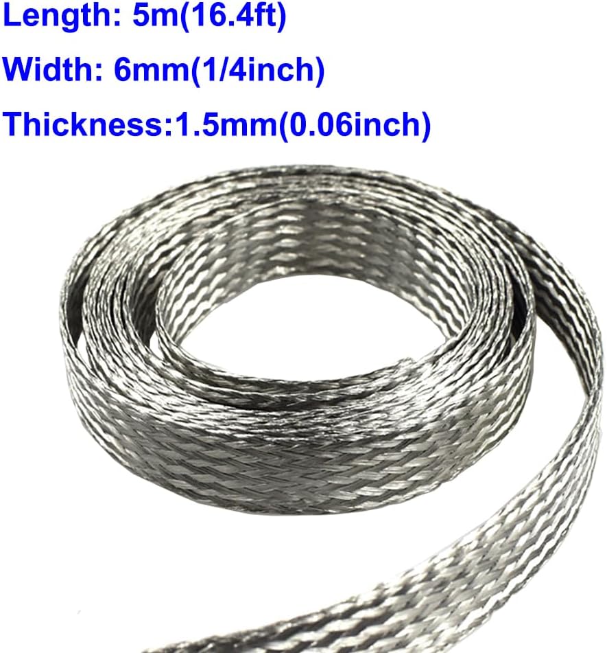 Cable trenza cobre estañado plano 6mm 5m