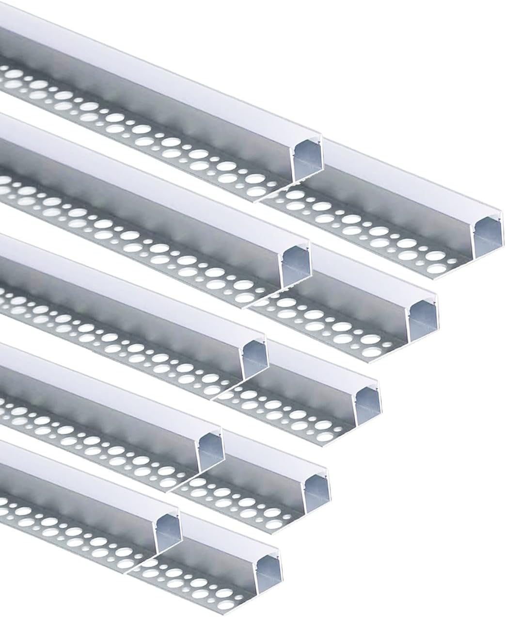 Canal LED aluminio 6.6pies pack 10 unidades