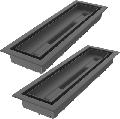 Ventilación suelo enmarcada 4x14pulg negro mate pack 2