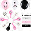 48 Globos Látex Estampado Vaca Rosa Blanco Negro