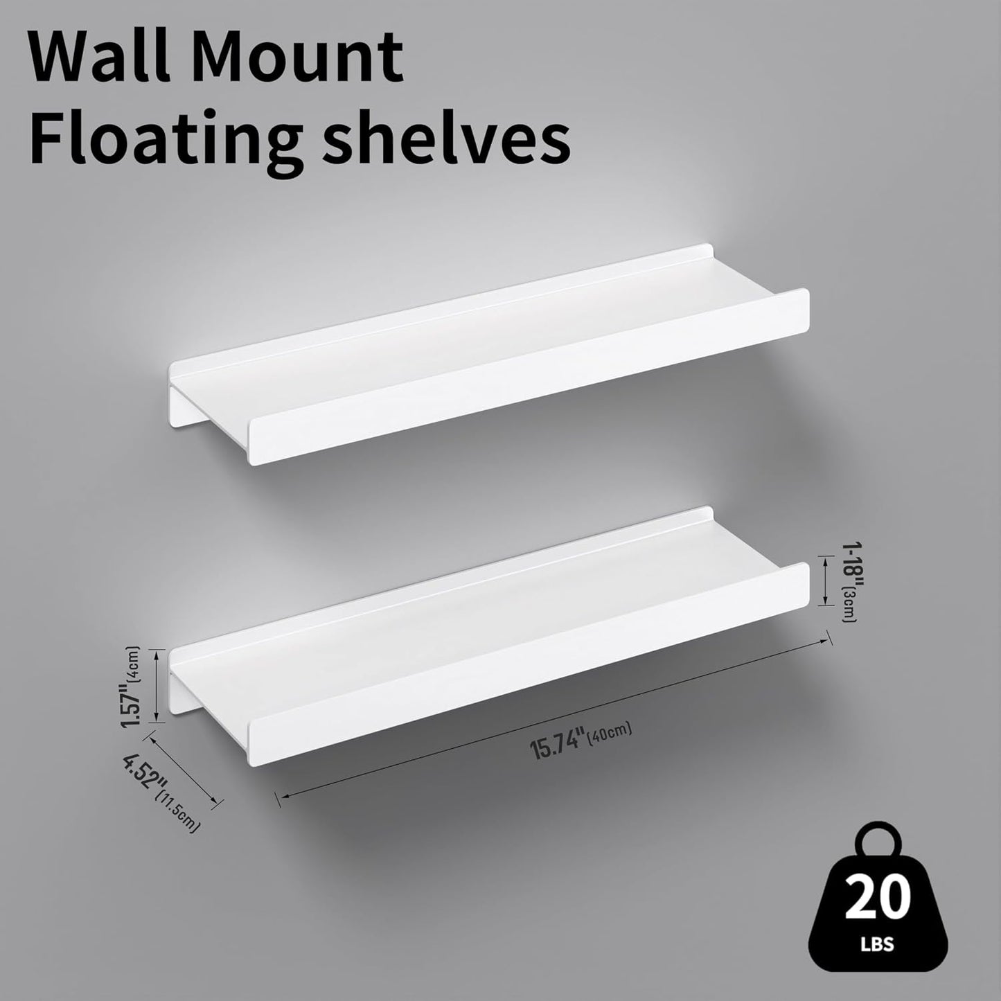 Estantes flotantes para pared de metal decoración hogar