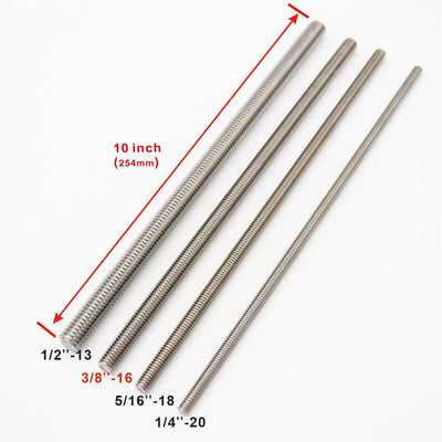 Pernos varilla 3/8-16 acero inox 304 10pulg set 2
