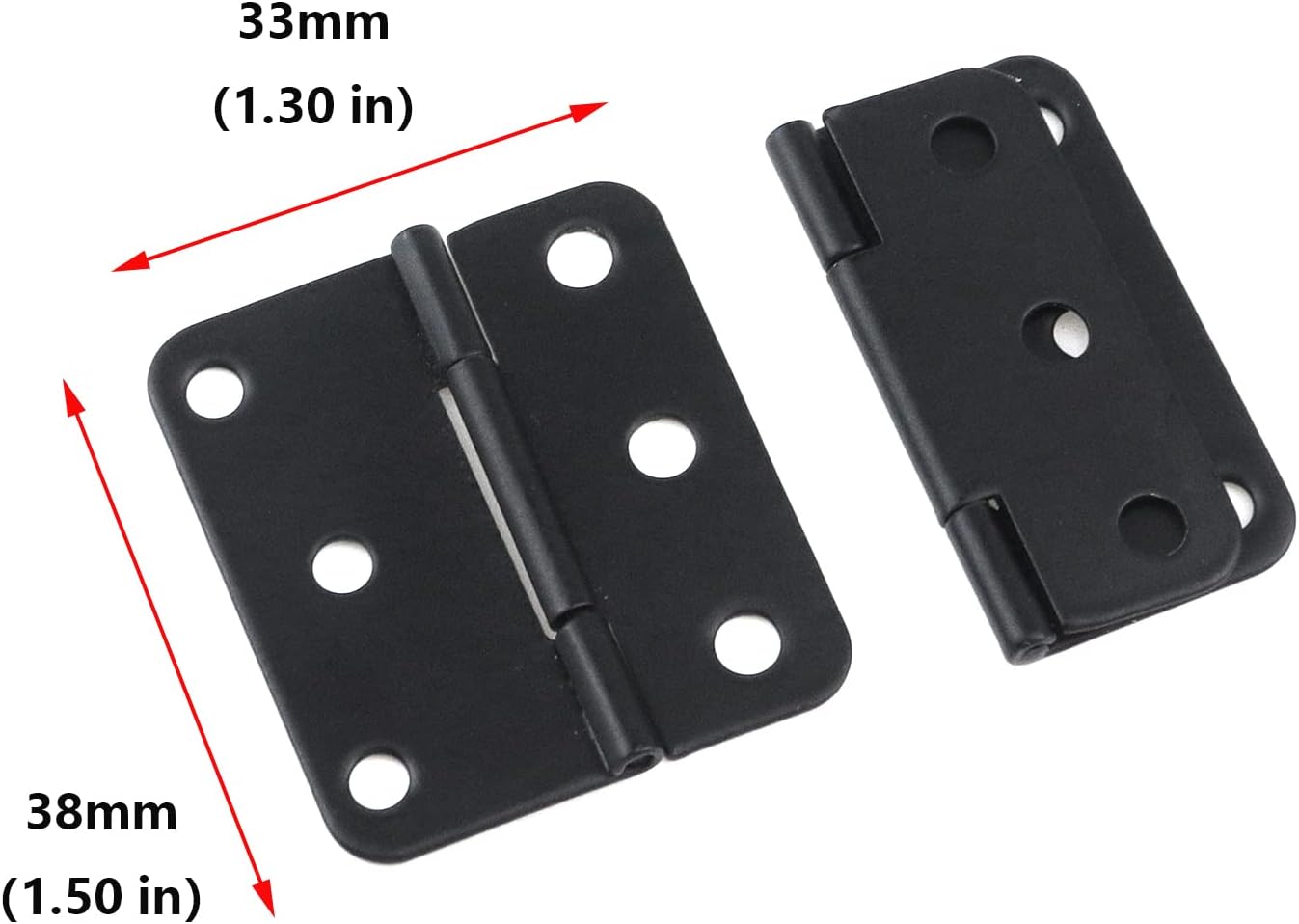 Bisagra asimétrica negra plana para armario 1.5pulg set 24