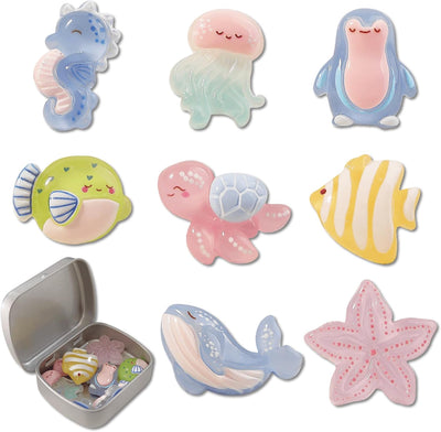 8 imanes decorativos 3D marino para nevera y oficina