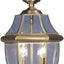 Linterna colgante latón antiguo cristal biselado exterior