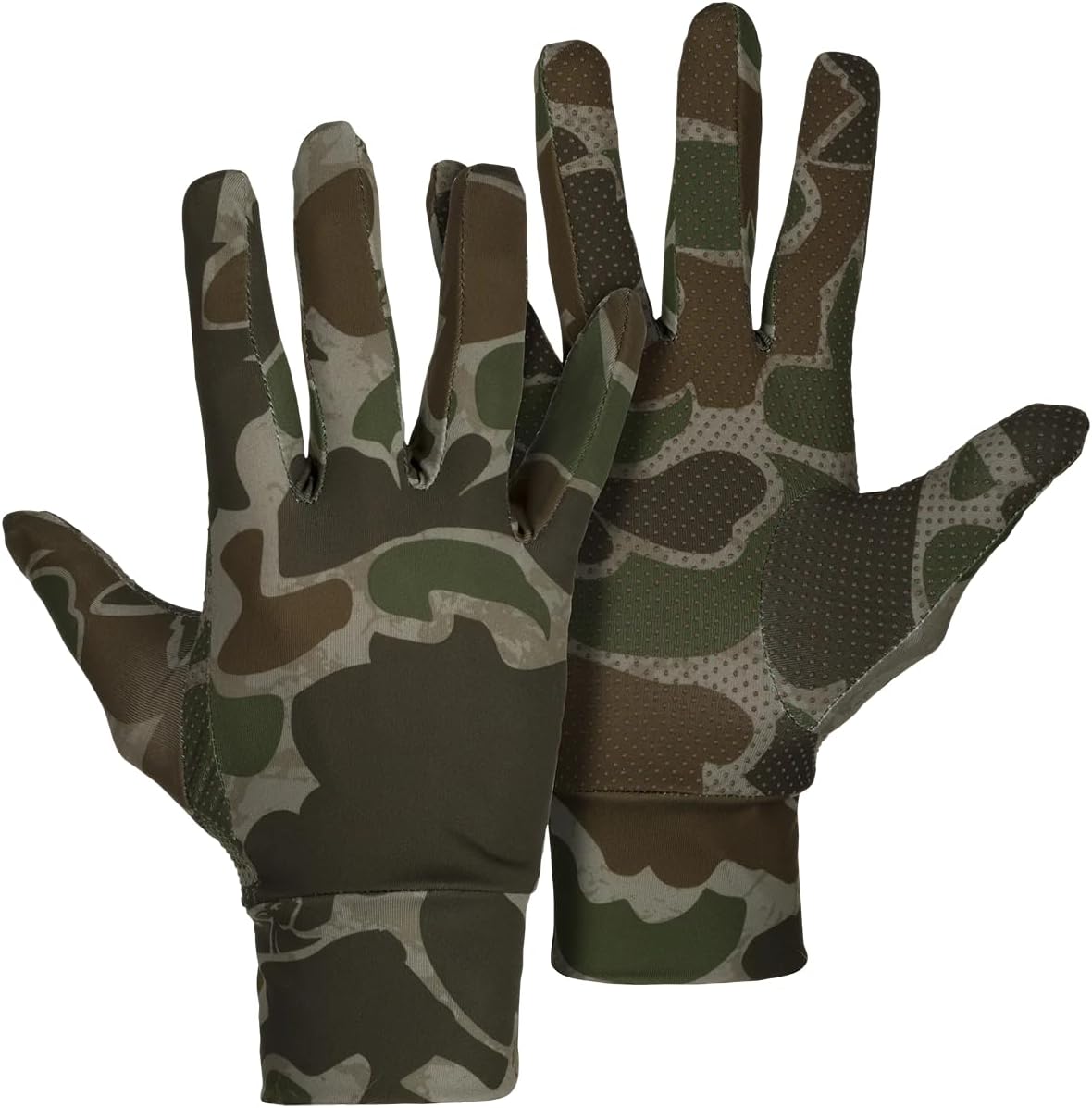 Guantes caza camuflaje ligeros transpirables palma goma OSFM
