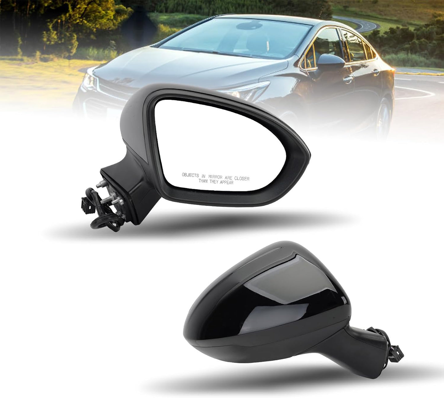 Espejo retrovisor Chevy Cruze 16-19 3 pines vidrio negro