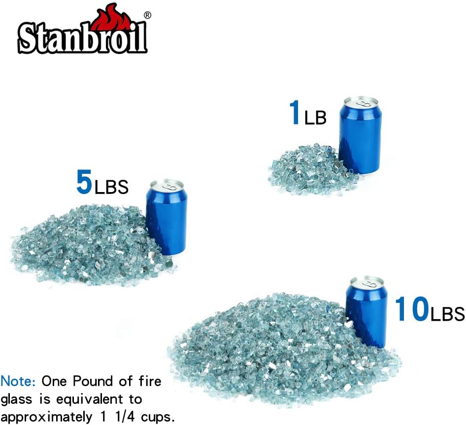 Vidrio fuego 10lb templado azul aguamarina reflectante