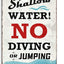 Letrero piscina vintage 8x12" no buceo