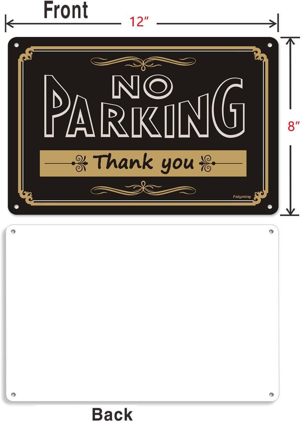 2 Letreros Do Not Park Metal 12x8" Aluminio Reflectante