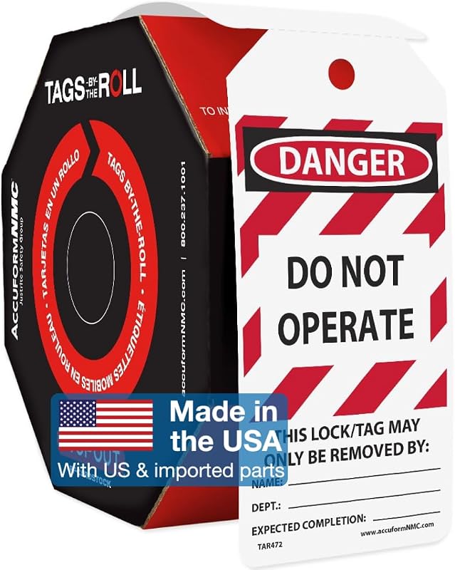 Etiquetas bloqueo NMC 250 6.25x3" impermeables OSHA