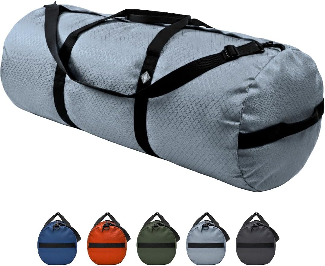 Bolsa viaje lona Diamond Ripstop resistente plegable gris