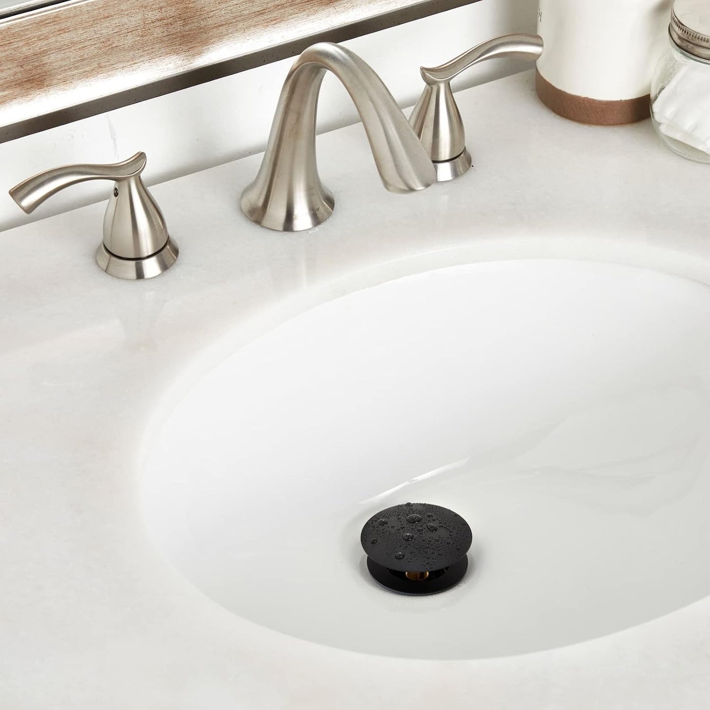 Tapón drenaje fregadero acero inox negro colador antiobstrucciones