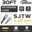 Cable extensión resistente intemperie 30 ft negro