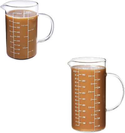 Taza medidora vidrio borosilicato 16.9oz con mango aislado