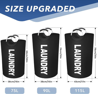 Cesta lavandería 90L impermeable plegable asas aluminio espuma