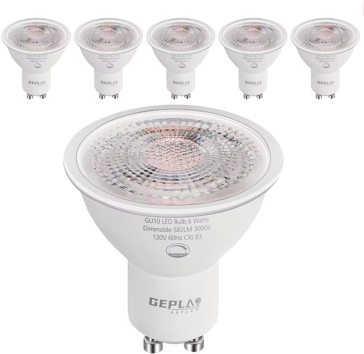 6 Pzas Bombilla LED GU10 3000K Blanco Suave 6W para Cocina Campana