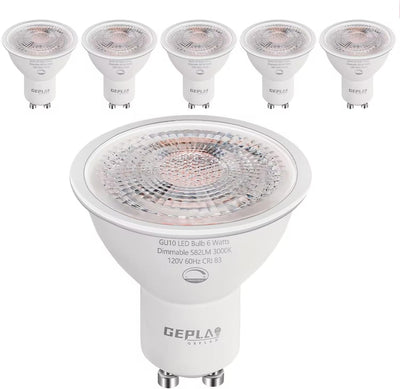 6 Pzas Bombilla LED GU10 3000K Blanco Suave 6W para Cocina Campana