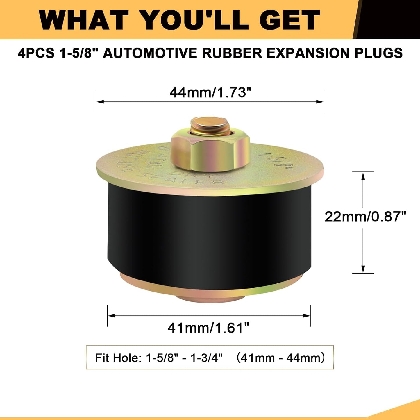 Enchufe goma congelada 1-5/8" 4pzas para motor