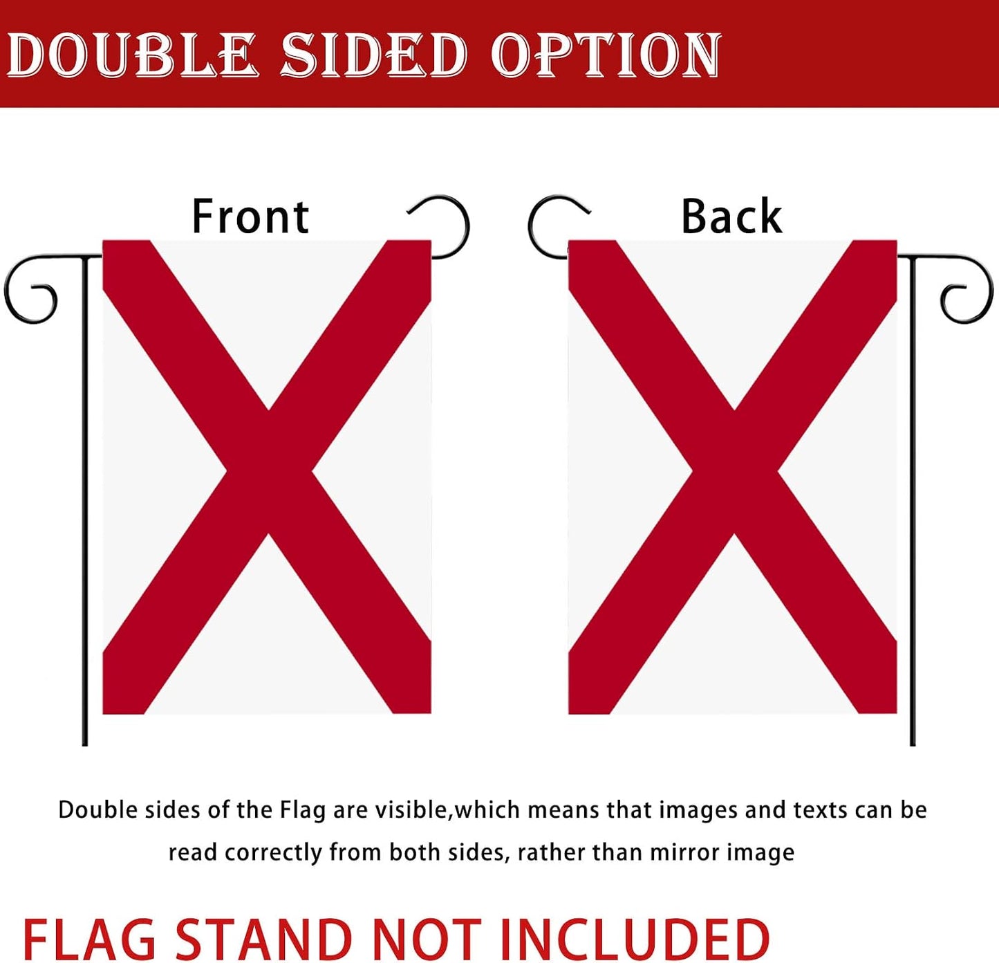 Bandera jardín Alabama 12x18" doble cara exterior