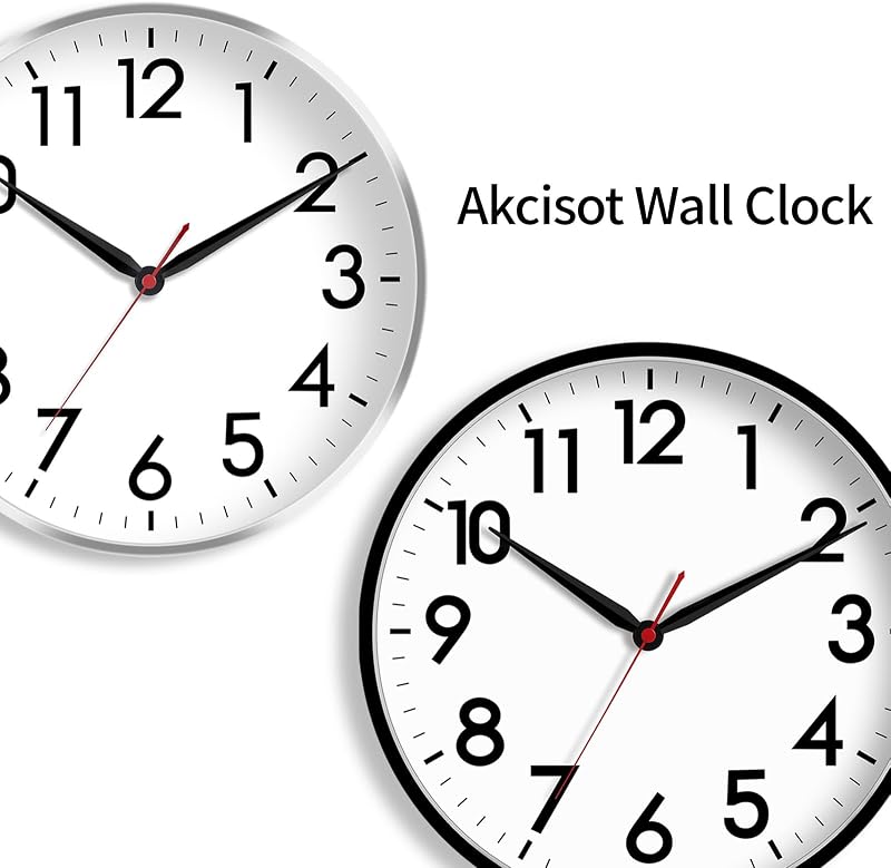 Reloj pared 16pulg analógico silencioso sin tictac negro