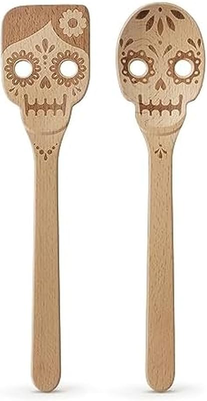 Set 2 cucharas madera Día de los Muertos