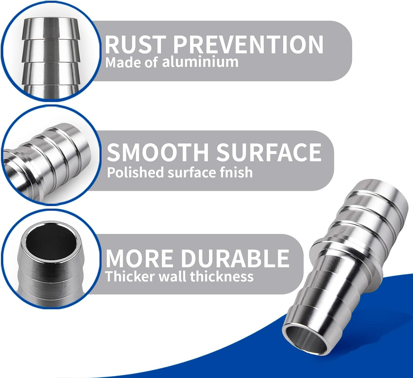 Acoplador manguera 5/8 a 3/4 aluminio 2 pzas