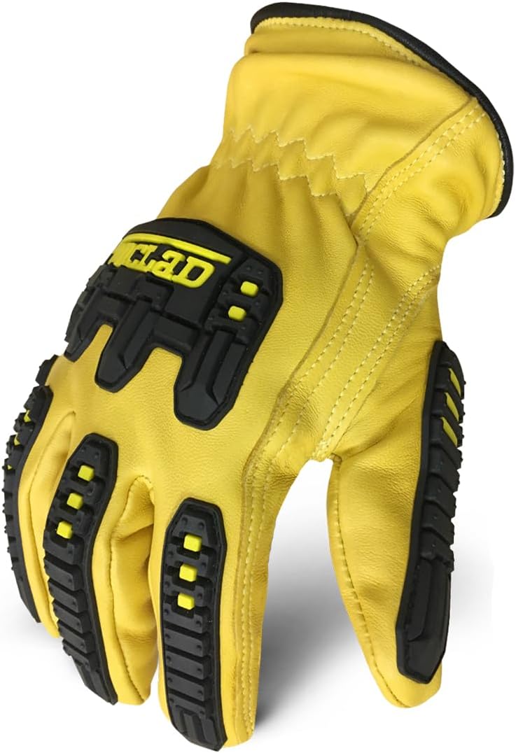Guantes trabajo cuero impacto 360 Amarillo Mediano