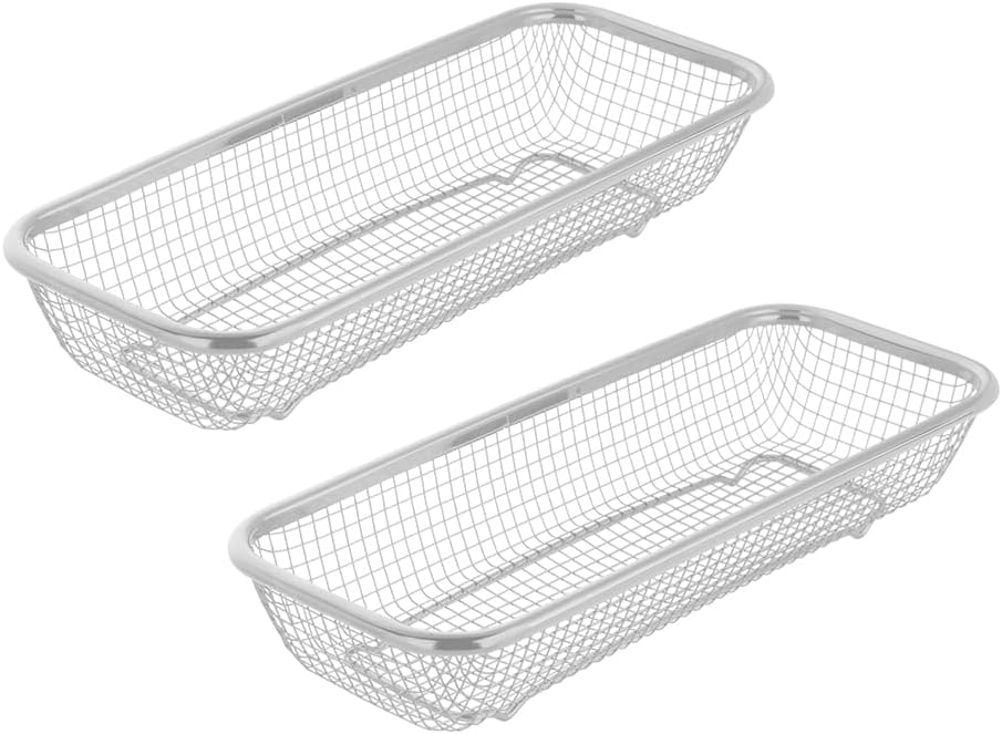Organiz. cubiertos cocina 2 cestas malla acero inox
