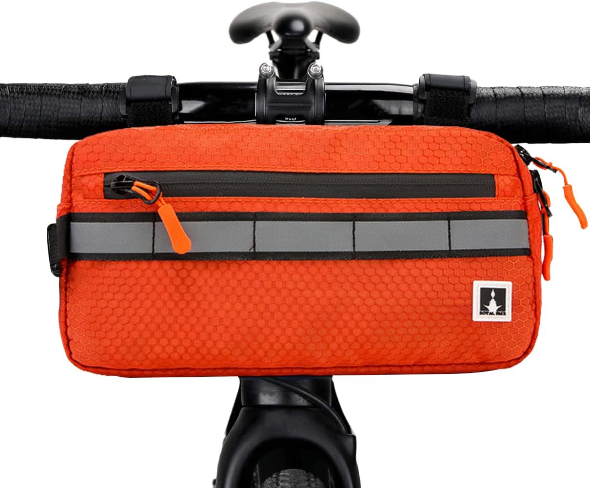 Bolsa impermeable manillar bicicleta niño bandolera naranja