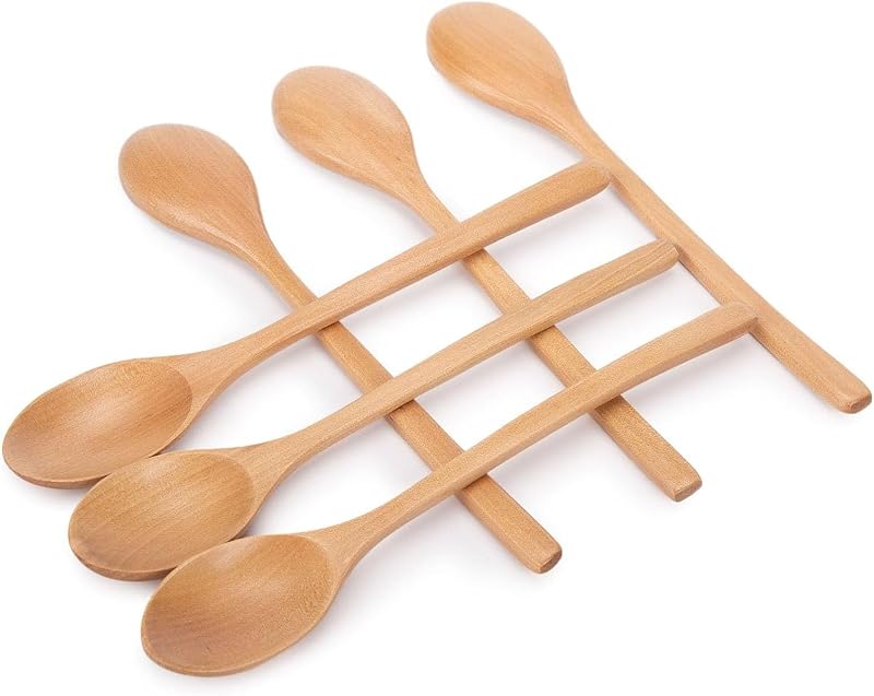 6 Cucharas madera 9pulg estilo japonés cocina